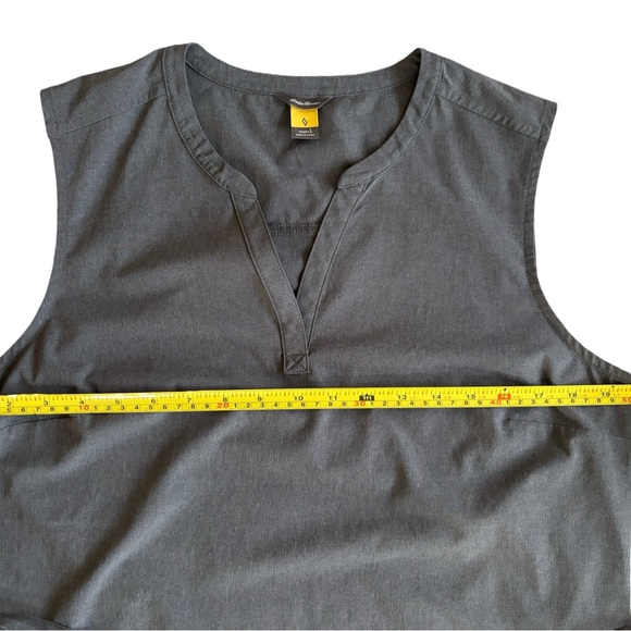 Eddie Bauer Departure sleeveless travel dress grey with tie belt size L NWOT - Picture 5 of 9